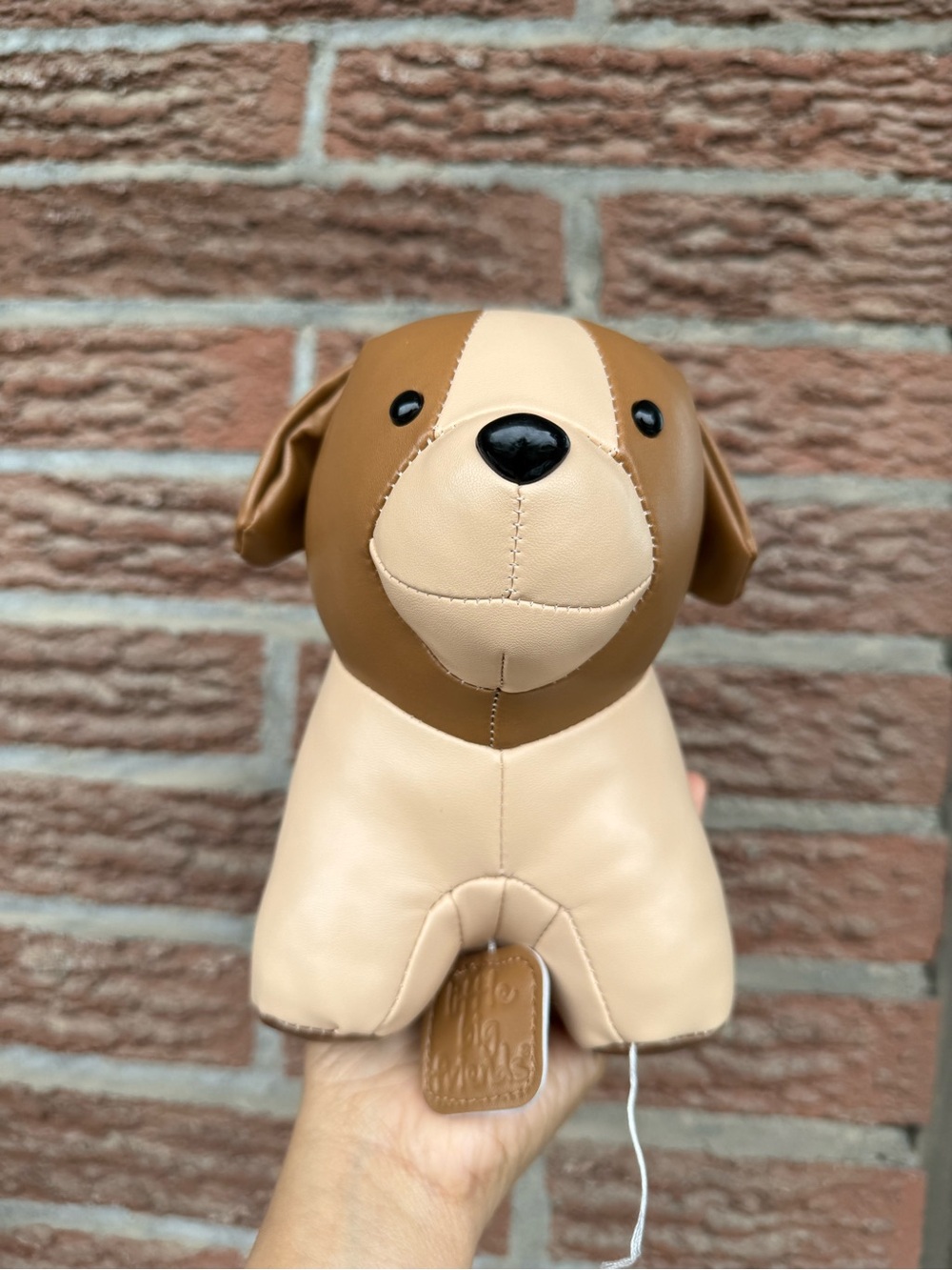 Little Big Friends Adrien the Dog Vegan Leather Plush toy like new